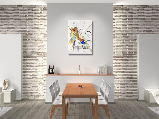 Wieco Art Canvas Prints Gewebe 1923 by Wassily Kandinsky Classic Art Reproductions Abstract Gallery Wrapped Canvas Wall Art for Living Room Home Decor and Wall Decorations