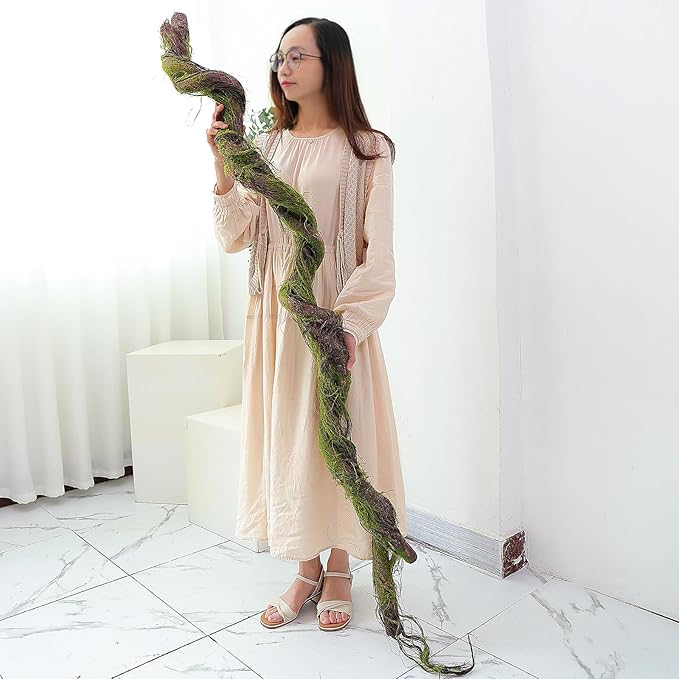 74.8" Large Fake Cherry Blossom Tree Artificial Branches Vine Room Door Wall Ceiling Hanging Plants Twigs Rattan Thick Trunk for Garden Wedding X'Mas Halloween Outdoor Jungle Decoration