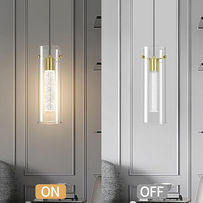 Aipsun Pendant Lights Kitchen Island 3 Pack Gold Ceiling Hanging Light 3000K Modern LED Pendant Lights Fixtures for Kitchen Dining Room