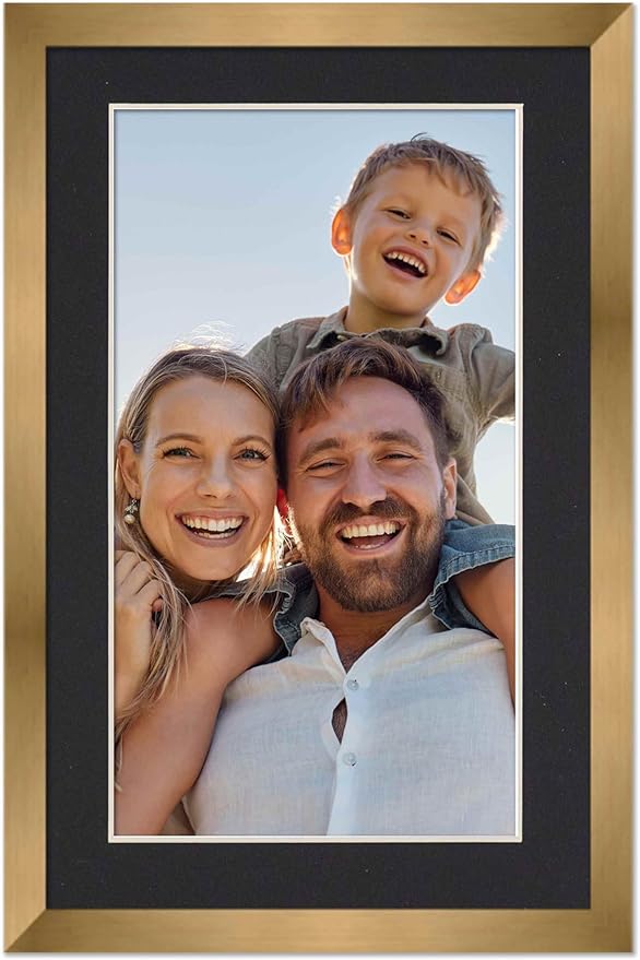 11.5x17 Frame with Mat - Bronze 14x19 Frame Wood Made to Display Print or Poster Measuring 11.5 x 17 Inches with Black Photo Mat