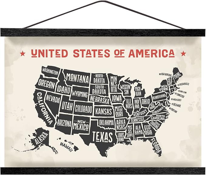 HONKKI Magnetic Poster Hanger Frame for 32x24 32x48 32x40 Movie Music Posters Wall Art,Black Wood Picture Frames for Canvas Diamond Map Decor, Living Room Calendar Banner Tapestry Photo Hanging Stand