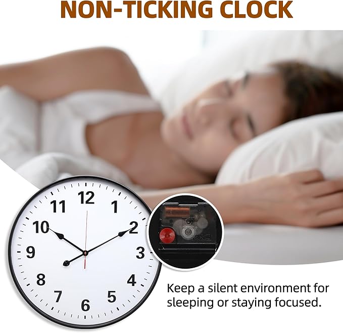 Metal Indoor Outdoor Wall Clock 24IN Rust Color, Retro Silent Quartz Battery Operated, Decorative for Patio, Kitchen, Living Room, Bedroom, Pool