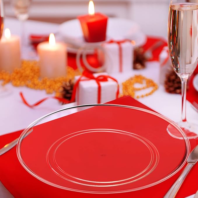 Clear Plastic Dessert Plates 5.5 Inch Disposable Cake Plates Small Party Dishes Bulk Clear Round Dishes for Wedding Dinner Appetizers BBQ Travel Catering Events(200 Pcs)