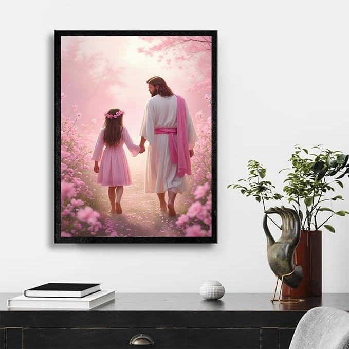 Christian Wall Art Print, Religious Scripture Biblical Decor, Faith-Based Inspirational Landscape with Cross, Digital Printed Canvas Poster for Church, Home Chapel, Prayer Room Decor