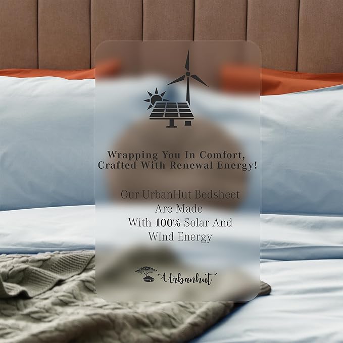 URBANHUT 700 Thread Count Twin Size Egyptian Cotton Sheets, 4Pc Sheet Set Soft Luxury Bed Sheets for Twin Size Bed, Sateen Weave Hotel Sheets, 14'' Elasticized Deep Pocket - Light Blue.
