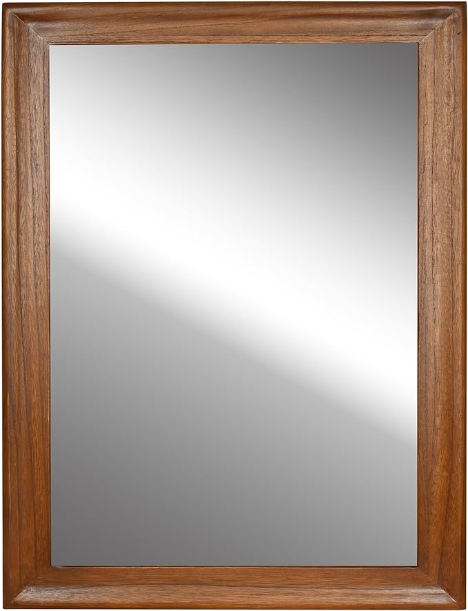 CULER Rustic Wood Wall Mirror for Bathroom,Rectangle Large 30 x 40 inch Hanging Mirrors with Wooden Frame for Living Room,Bedroom,Entryway(Walnut Brown)