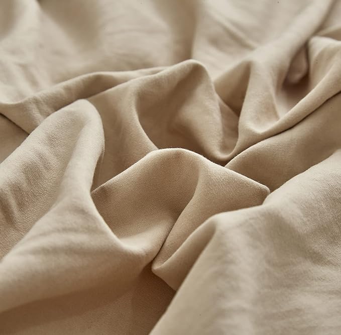 Pureant Beige Comforter Set Full Solid Champagne Bedding Comforter Sets Light Brown Full Comforter for Women Men Khaki Comforter Plain Taupe Full Size Comforter Sets Soft Breanthable Tan Sand Color