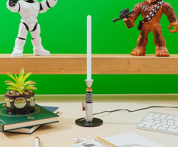 Star Wars Luke Skywalker Green Lightsaber 12-Inch Mini LED Mood Light for Nightstand Table