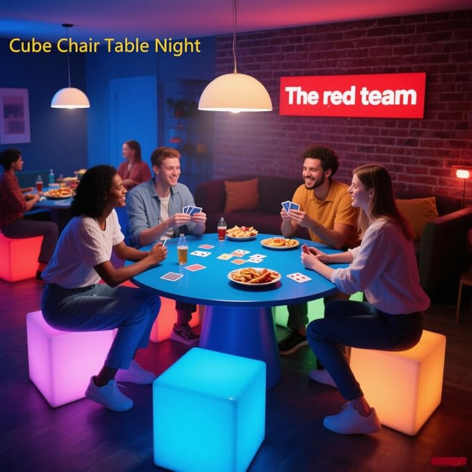 LOFTEK 16-Inch Rechargeable LED Cube Chair Light, 16 RGB Colors Glow Cube Seat w/Remote, Waterproof LED Cube Table, Color Changing Cubes Floor Lamp, Home Bedroom Patio Party Decorative Lighting