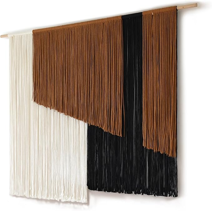 Macrame Wall Hanging Dip Dyed Fiber Macrame Wall Decor Boho Cord Living Room Wall Art 57" Wx43" L