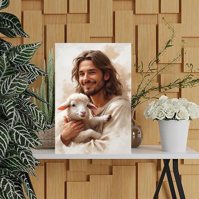 Christian Wall Art Print, Religious Scripture Biblical Decor, Faith-Based Inspirational Landscape with Cross, Digital Printed Canvas Poster for Church, Home Chapel, Prayer Room Decor