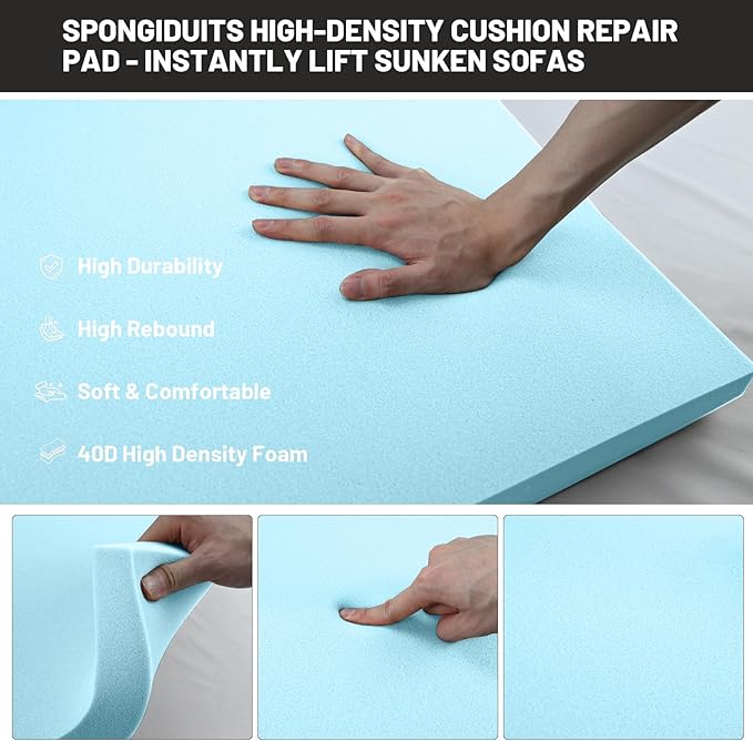 Couch Cushion Support for Sagging Seat - 20" x 20" High-Density Curved Foam Sofa Cushion Support Board,Couch Supporter for Under The Cushions,Blue Set of 3