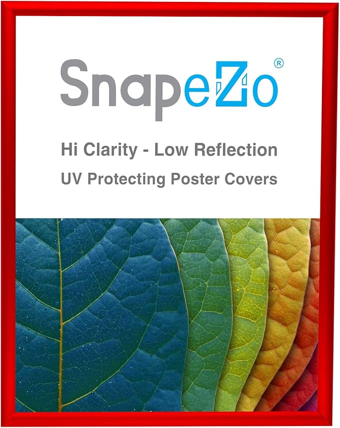 SnapeZo Poster Frame 24x30 Inches, Red 1 Inch Aluminum Profile, Front-Loading Snap Frame, Wall Mounting, Sleek Series