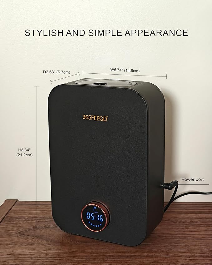 Home Diffuser|150ml Large Capacity Essential Oil Diffuser|Smart Bluetooth Controlled Pure Essential Oil Diffuser|24/7 Customizable Settings (Black)