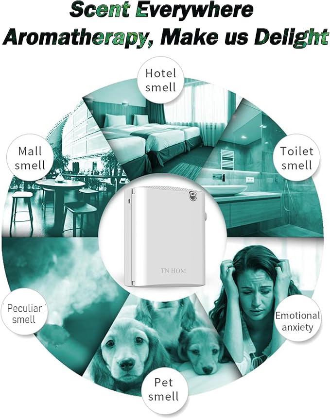 Smart Bluetooth Scent Air Machine for Home, Cold Air Technology Waterless Essential Oil Diffuser 300ML, Scent Cover Up to 1,700 Sq. Ft - Aromatherapy Diffuser for Large Room, Office, Hotel