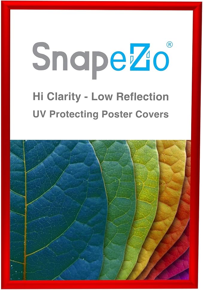 SnapeZo Poster Frame 20x30 Inches, Red 1 Inch Aluminum Profile, Front-Loading Snap Frame, Wall Mounting, Sleek Series