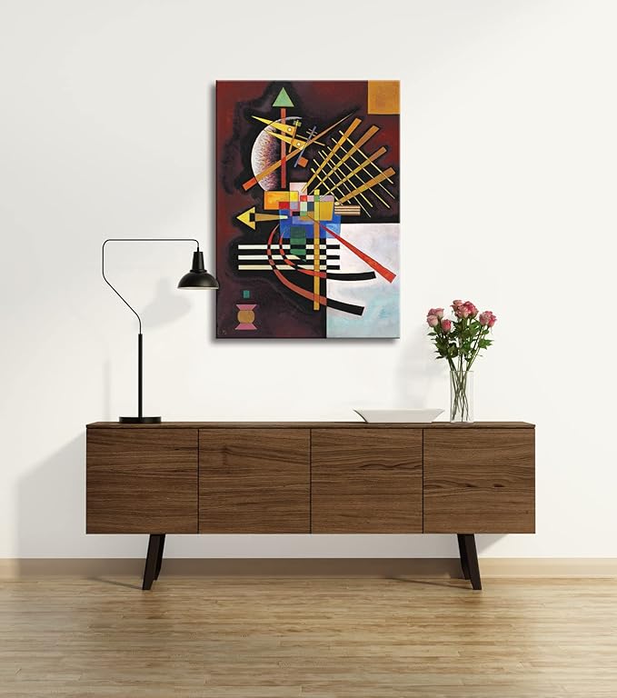 Wieco Art Canvas Prints Wall Art Above and Left,1925 by Wassily Kandinsky Classic Abstract Art Reproductions Canvas Wall Art for Living Room Home Decor Wall Decorations