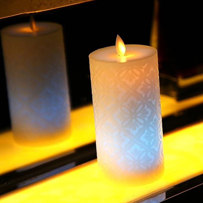 NICEME LED Multi Colored Flameless Candle with Remote Control Timer, 6" Realistic Wax Color Changing Candle Battery Operated with Flickering Flame for Wedding Home