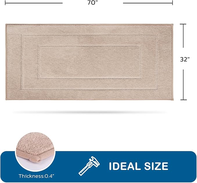 PURRUGS Machine Washable Kitchen Runner Rug 32" x 70", Non-Slip/Skid Hallway Runner Rug, Super Absorbent Soft Area Rug for Kitchen, Hallway & Laundry, Rolled Packaging, Beige