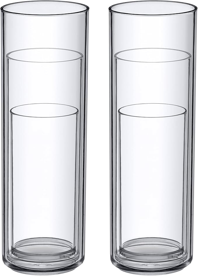 Amazing Abby - Viola Magra - Plastic Cylinder Vases (6-Piece Set), Acrylic Flower Vases for Wedding Centerpieces, Home Decorations, Office Ornaments, Shatter-Proof, 6" + 9" + 12" (H) (Not Glass)