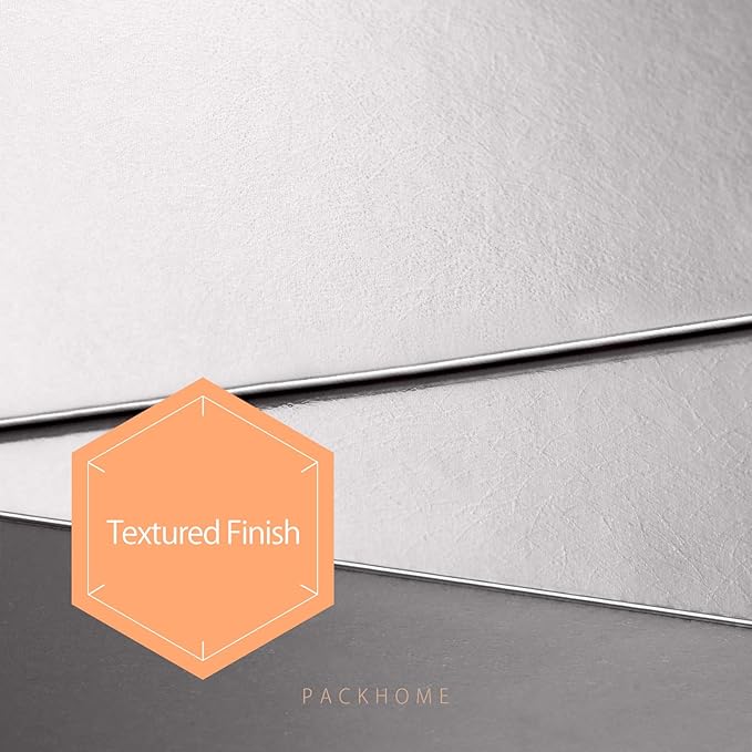 PACKHOME 17x14.5x5.5 Inches, 3 Extra Large Gift Boxes with Lids, Magnetic Closure Boxes for Clothes and Large Gifts (Glossy Silver with Grass Texture)
