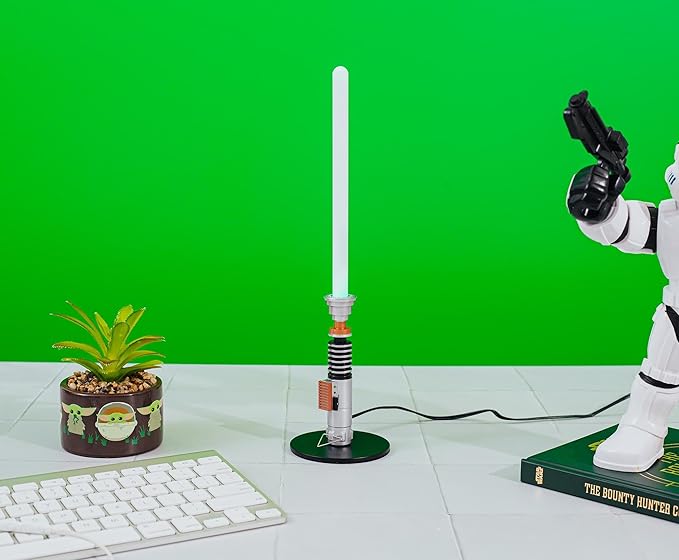 Star Wars Luke Skywalker Green Lightsaber 12-Inch Mini LED Mood Light for Nightstand Table