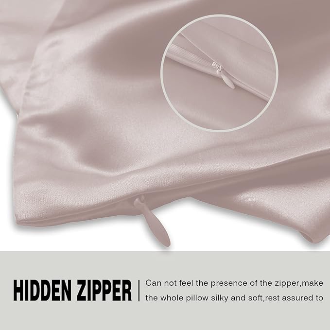 Silk Pillowcase for Hair and Skin,Soft,Breathable and Sliky 100% Silk Pillowcases King Set of 2,Both Sides Natural Mulberry Silk Pillow Cases with Hidden Zipper(King Size 20"X 36",2pcs)