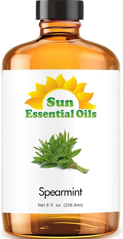 Sun Essential Oils Spearmint Essential Oil 8 oz – for Diffusers, Massage & Aromatherapy