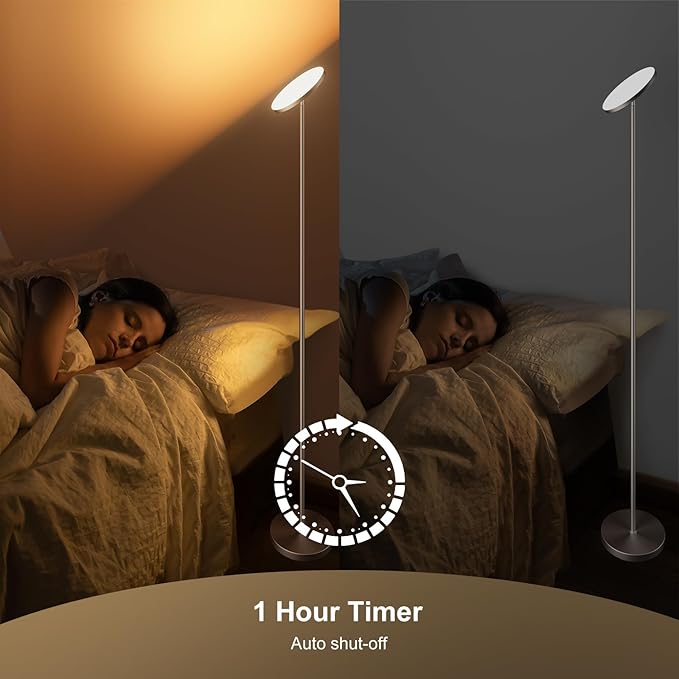 𝐑𝐆𝐁 Torchiere Floor Lamps for Living Room, 32W/3200LM Bright LED Standing Lamp with Remote, Modern Color Changing Tall Lamp with Stepless Dimming, 69" Corner Floor Lamp for Bedroom, Office