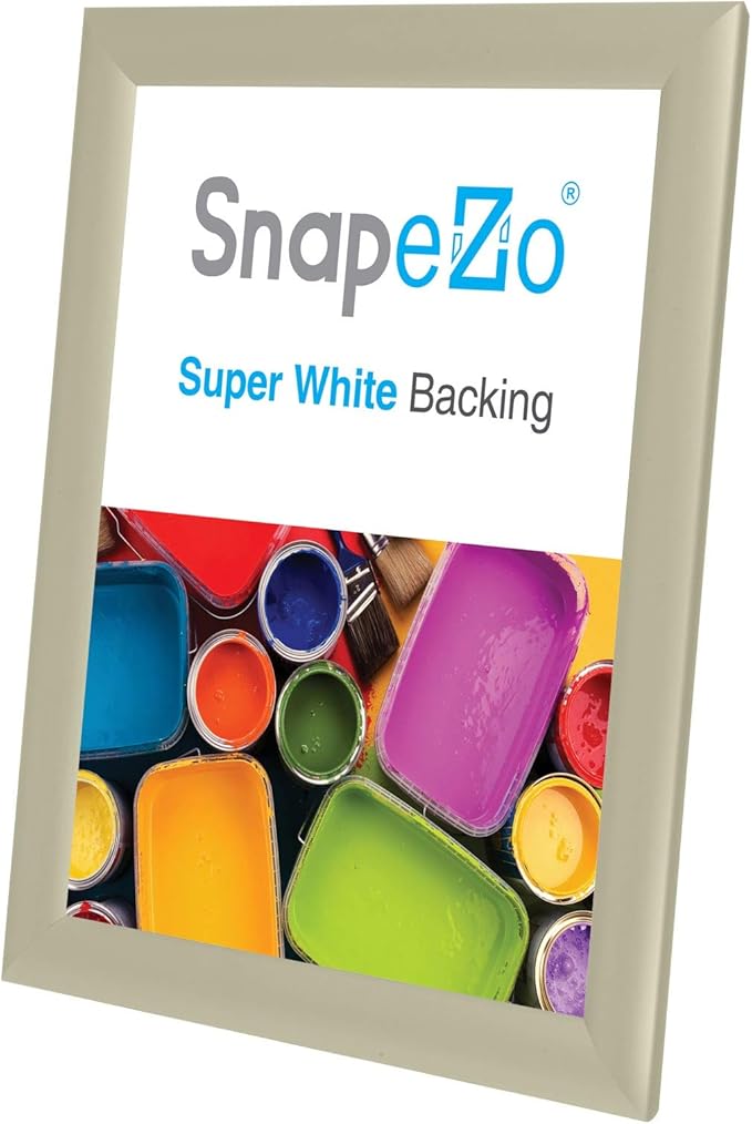 SnapeZo Diploma Frame 11x14 Inches, Off-White 1 Inch Aluminum Profile, Front-Loading Snap Frame, Wall Mounting, Sleek Series