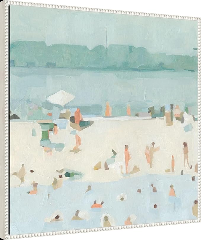 Amanti Art Framed Canvas Wall Art 30x30 Sea Glass Sandbar I by Emma Scarvey, Framed Wall Art Canvas, Abstract Artwork, Traditional Decor, Large Poster Painting for Living Room, Bedroom, Bathroom,