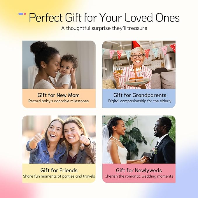 NexFoto Touchscreen Digital Picture Frame 15.6'', FHD WiFi Digital Photo Frame, 64GB Wood Electronic Picture Frame, Add Photos from Google Photos, Share Videos, for Mom, Birthday, Walnut