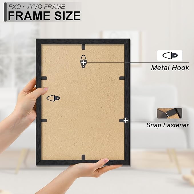 Engineered Wood 10x13 Picture Frame Set of 6, Black Frame for 10 x 13 Inch Picture Poster Photo, Light Weight 10 by 13 Frame with Wood-grain for Wall - 6 Pack/Black/10 x13