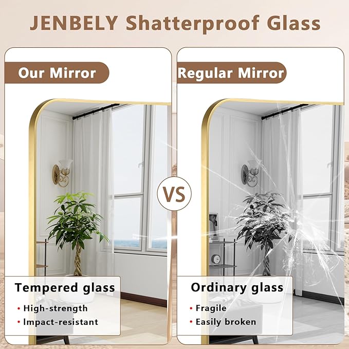 Brushed Gold Mirror, 30"x36" Rectangle Bathroom Mirror, Metal Frame Rectangle Corner Vanity Mirror, Wall Mounted Mirror for Modern, Living Room, Bedroom, Horizontal Or Vertical