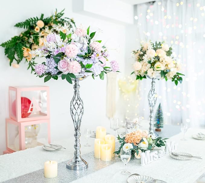 Wedding Centerpieces for Reception Tables, Twist Candleholder Stands, Wedding Flower Arrangement Vases, Metal Centerpieces for Wedding Road-Leading Home Decor