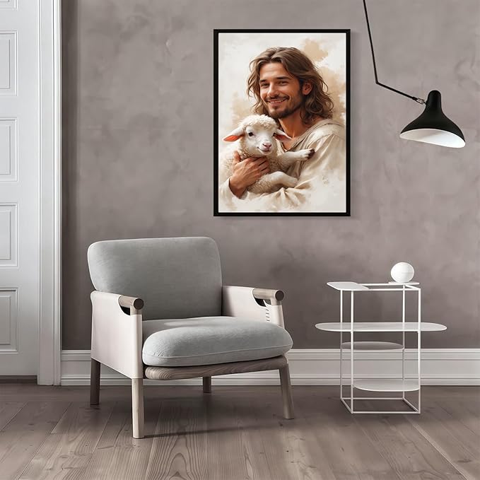 Christian Wall Art Print, Religious Scripture Biblical Decor, Faith-Based Inspirational Landscape with Cross, Digital Printed Canvas Poster for Church, Home Chapel, Prayer Room Decor