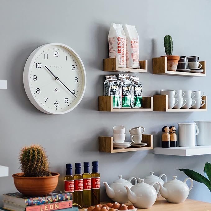 NEWGATE® Number Three Echo Wall Clock | Modern Round Clock | 14.5 inch | White | Easy to Read Numbers | Ideal for Kitchen, Living Room or Office