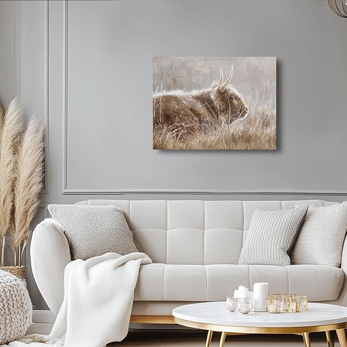 VAYIMDH Brown Wall Pictures Vintage Wall Print Animal Wall Hangings Decor 12"x16" Wall Art for Bathroom Decor Artwork for Bedroom