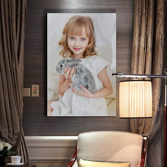 Looife Custom Canvas Wall Art from Your Photo 16x24 inch Frame Personalized Picture Prints Decor Wrapped Canvas Poster for Room Decoration Ready to Hang