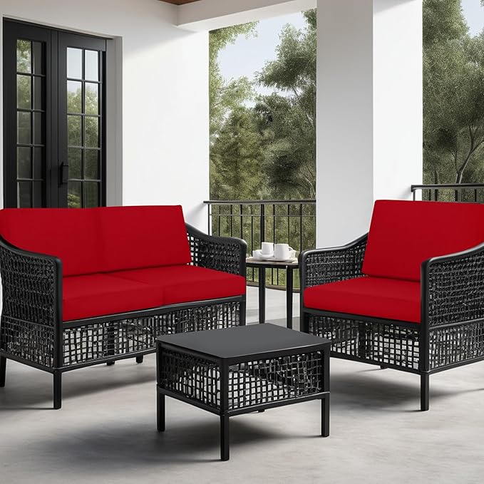 idee-home Outdoor Cushions for Patio Furniture, Outdoor Seat Cushions 28.5 x 28.5 Waterproof & Fade Resistant Couch Sofa Replacement Deep Couch Chair Cushion for Yard Garden Deck