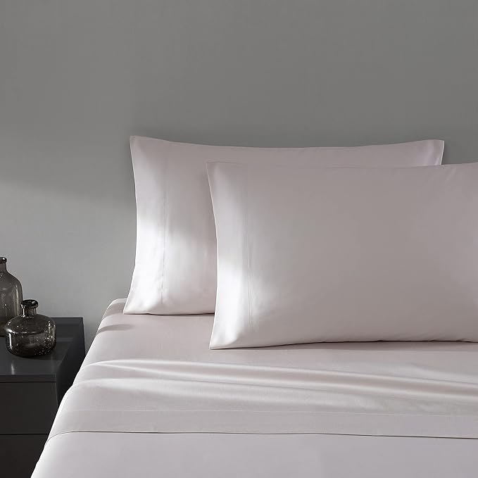 Vera Wang - Queen Sheet Set, Luxury Sateen Cotton Bedding, 800 Thread Count, Soft & Smooth Bedding Set (Rose Quartz, Queen)