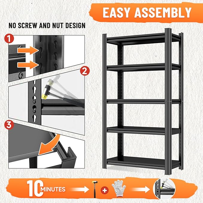 Tall Bookshelf with Open Shelves, Metal Office Book Shelf, Adjustable Organizer Bookcase, Standing Storage Organizer Shelf for Living Room (35.4" W*13.8" D*77.4" H)