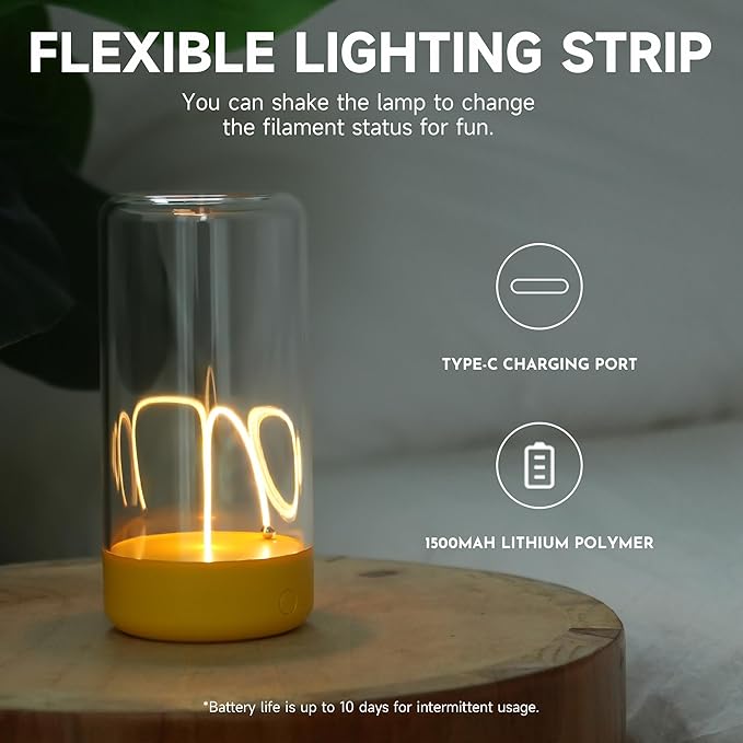 Mini Minimalist Table Lamp Cordless LED Desk Lamp Rechargeable Modern Night Lights Portable Nightstand Lamps Unique Ambient Light Mood Lighting for Bedroom, Beside, Nursery