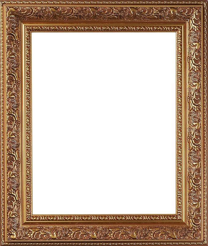 24x30 Picture Frame with Mat for 18x24 Picture. 24x30 Frame Matted to 18x24 Picture. 24 x 30 Poster Frame with Mat. 3-1/2" Wide Frames for 18 x 24 Prints with Mats. Gold Ornate 3348. For Prints, Diplomas. Polystyrene-Quality Wood Frames Alternative.