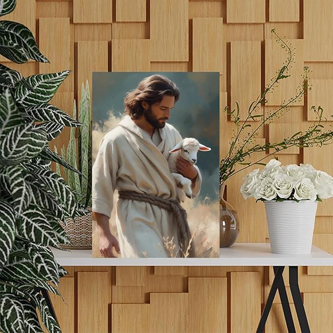 Christian Wall Art Print, Religious Scripture Biblical Decor, Faith-Based Inspirational Landscape with Cross, Digital Printed Canvas Poster for Church, Home Chapel, Prayer Room Decor