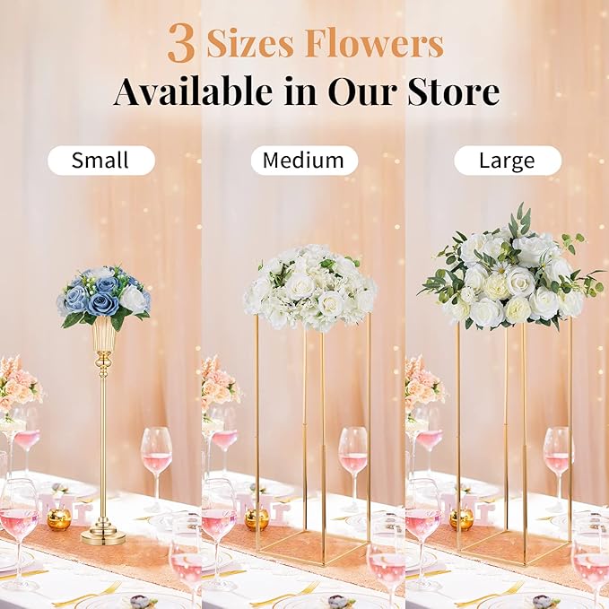 NUPTIO Flower Balls for Wedding Centerpieces - 6 Pcs 9.5 inch Diameter Fake Flower Ball Arrangement Bouquet Party Centerpieces for Tables - Dusty Blue Rose Bouquet Centerpiece Flowers for Table