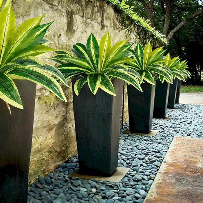 Melorca&Guilla Artificial Ferns for Outdoors,2PCS 35" Diam 30 Leaves Large Fake Ferns,Faux Ferns Outdoor for Shop Garden Office Porch Windowsill Entrance Home Décor