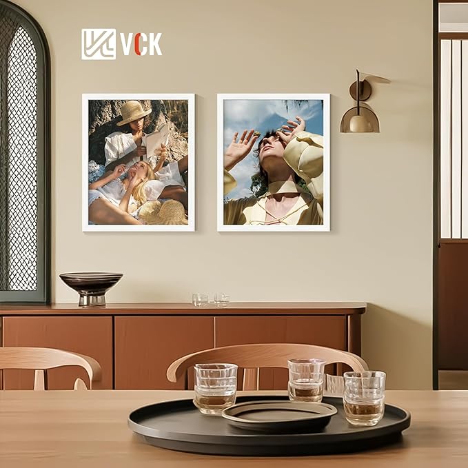 VCK Picture Frame Display Picture Photo Frame with High Definition Real Glass Front Display Tabletop and Wall Mounting (White, 16x20-5 Pack)
