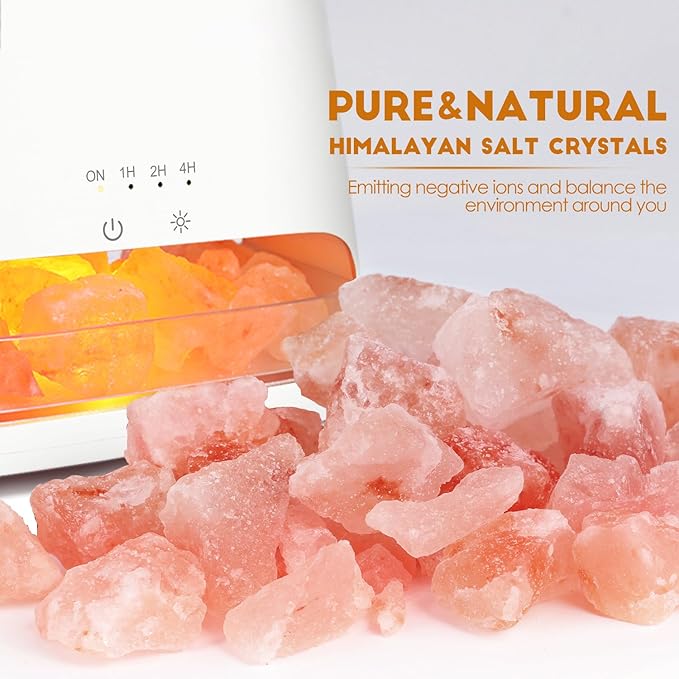 SALKING Colorful Flame Fire Diffuser Humidifier, Himalayan Salt Lamp, 7 Colors Changing Oil Diffuser, Ultra-Quiet Essential Oils Aromatherapy Diffusers for Large Room, Bedroom,150ml (White)