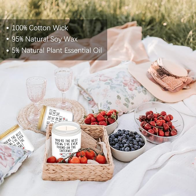 Homsolver Anniversary Birthday Wedding Gifts for Him Her, Funny Romantic Birthday Gifts for Women, Men, Boyfriend, Girlfriend, Wife, Best Friends, Funny Lavender Candle